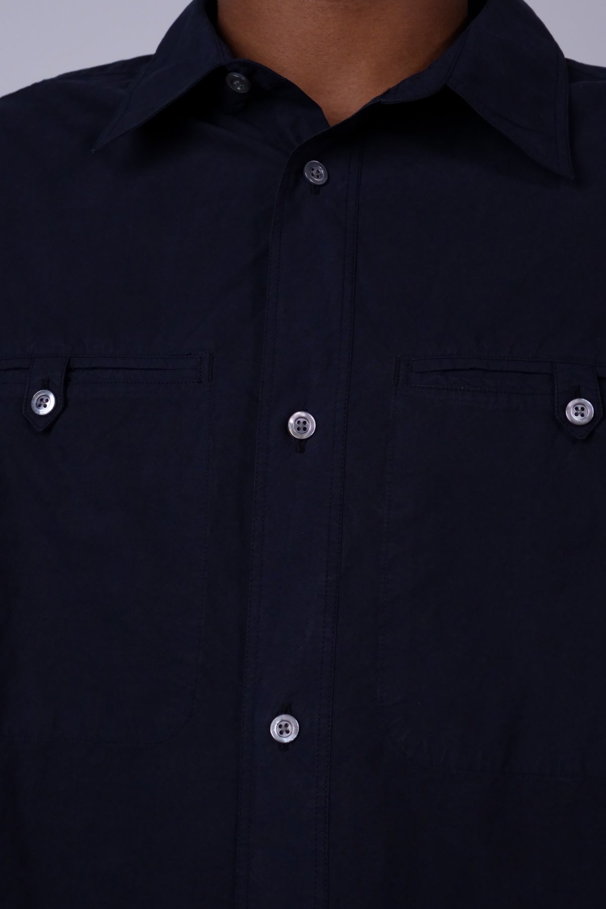 Falster Cotton Tencel Jet Oversize Shirt Dark Navy