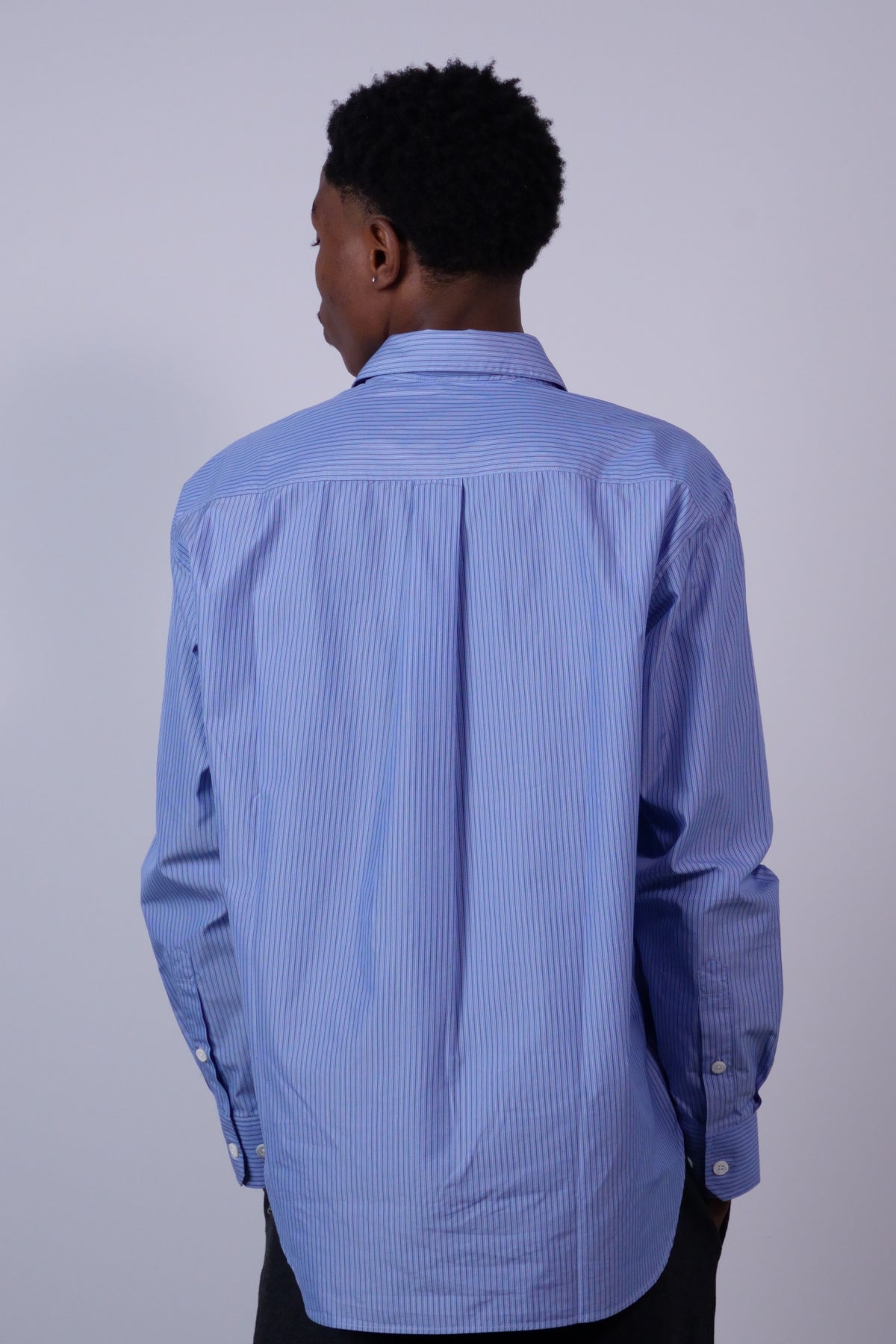 Espevik Fine Cotton Poplin Oversize Shirt Cerulean