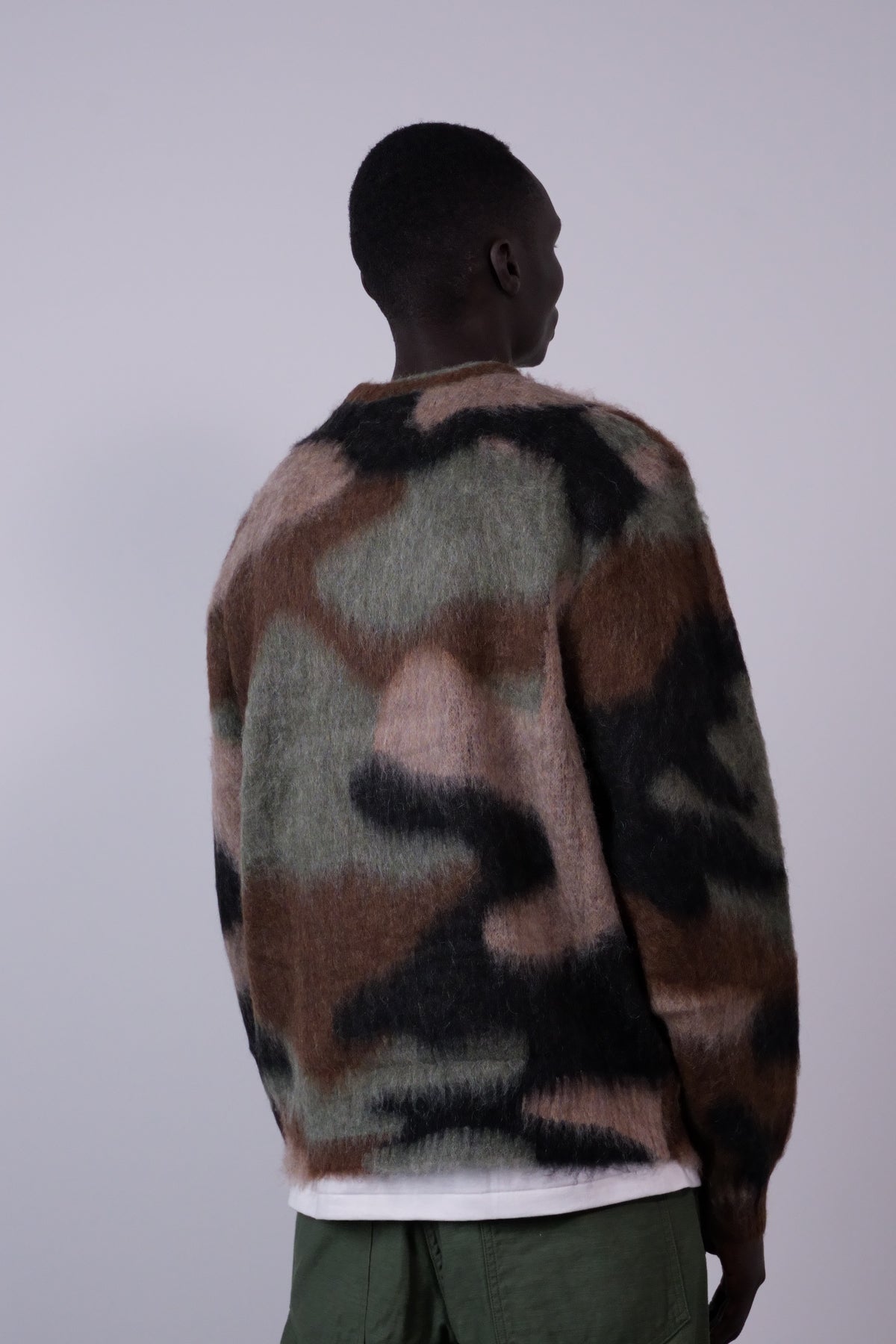 Camo Mohair Knit Sweater