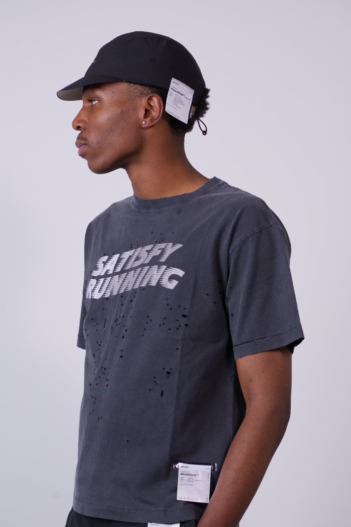 MothTech T-Shirt Aged Black Pochoir