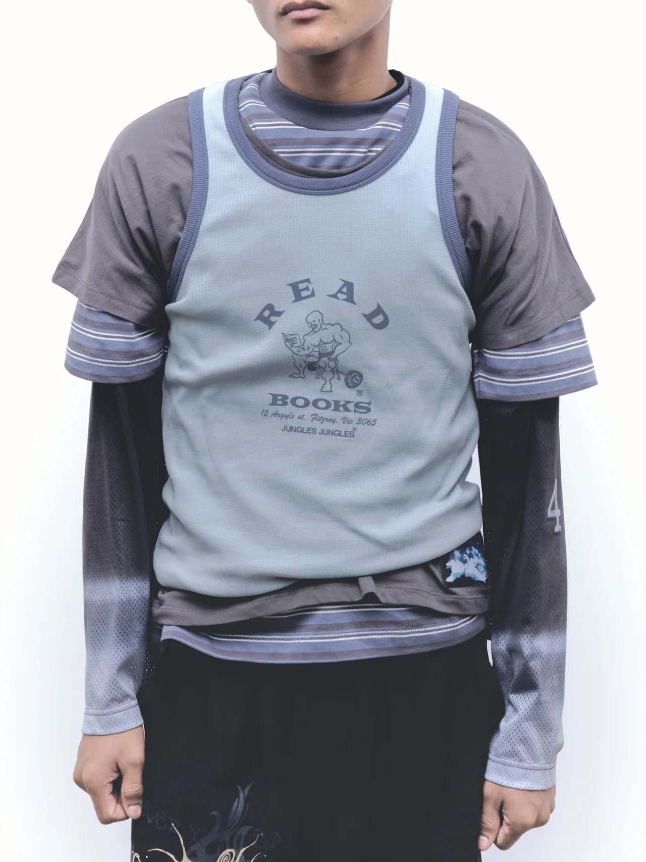 Read More Books Ringer Singlet Blue