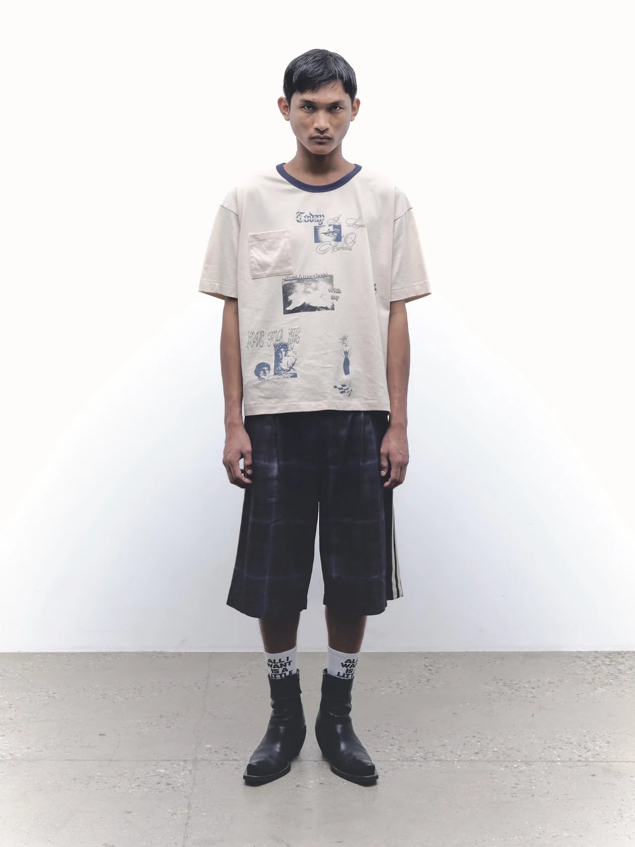 Haze Plaid Short Black