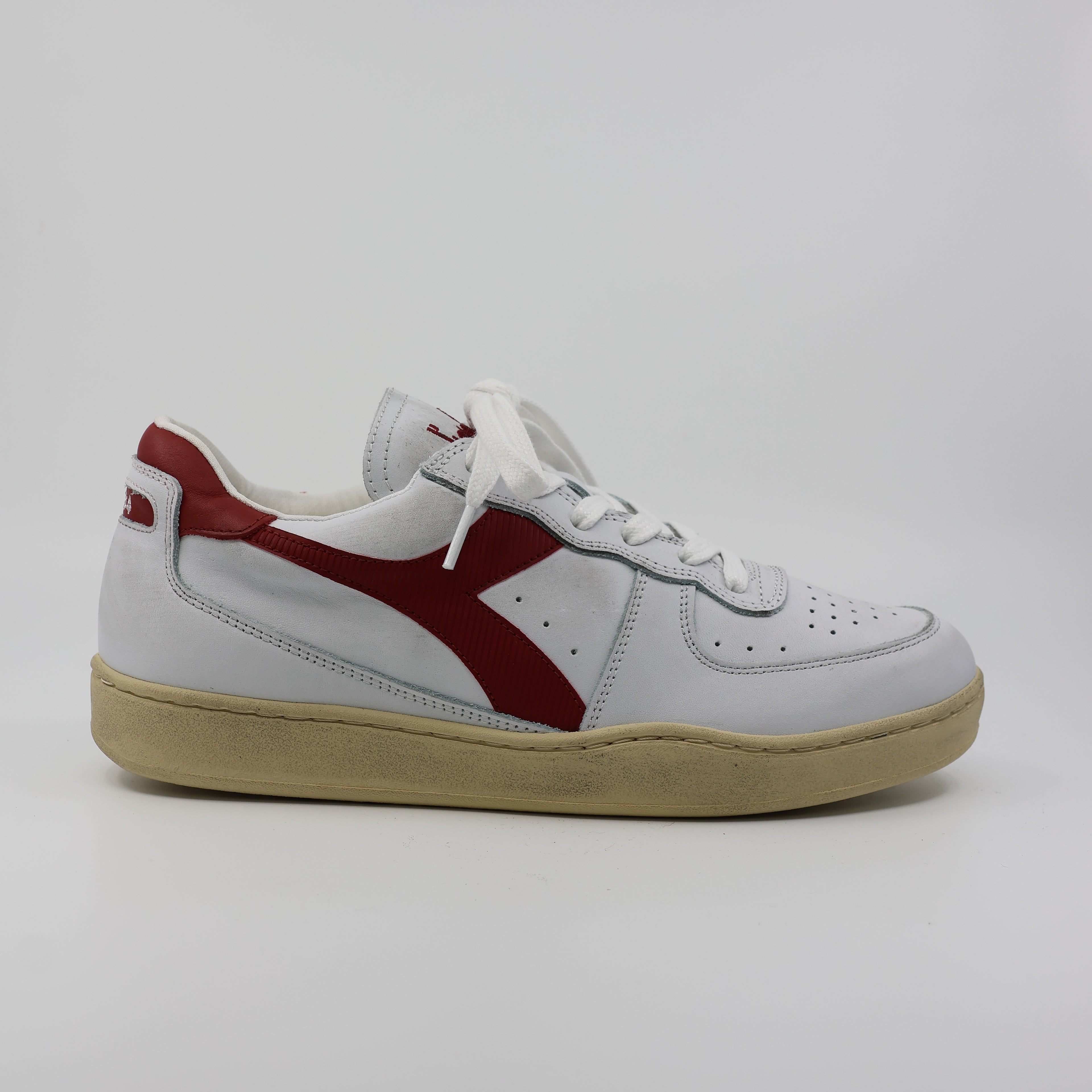 Mi Basket Low Used White/Garnet