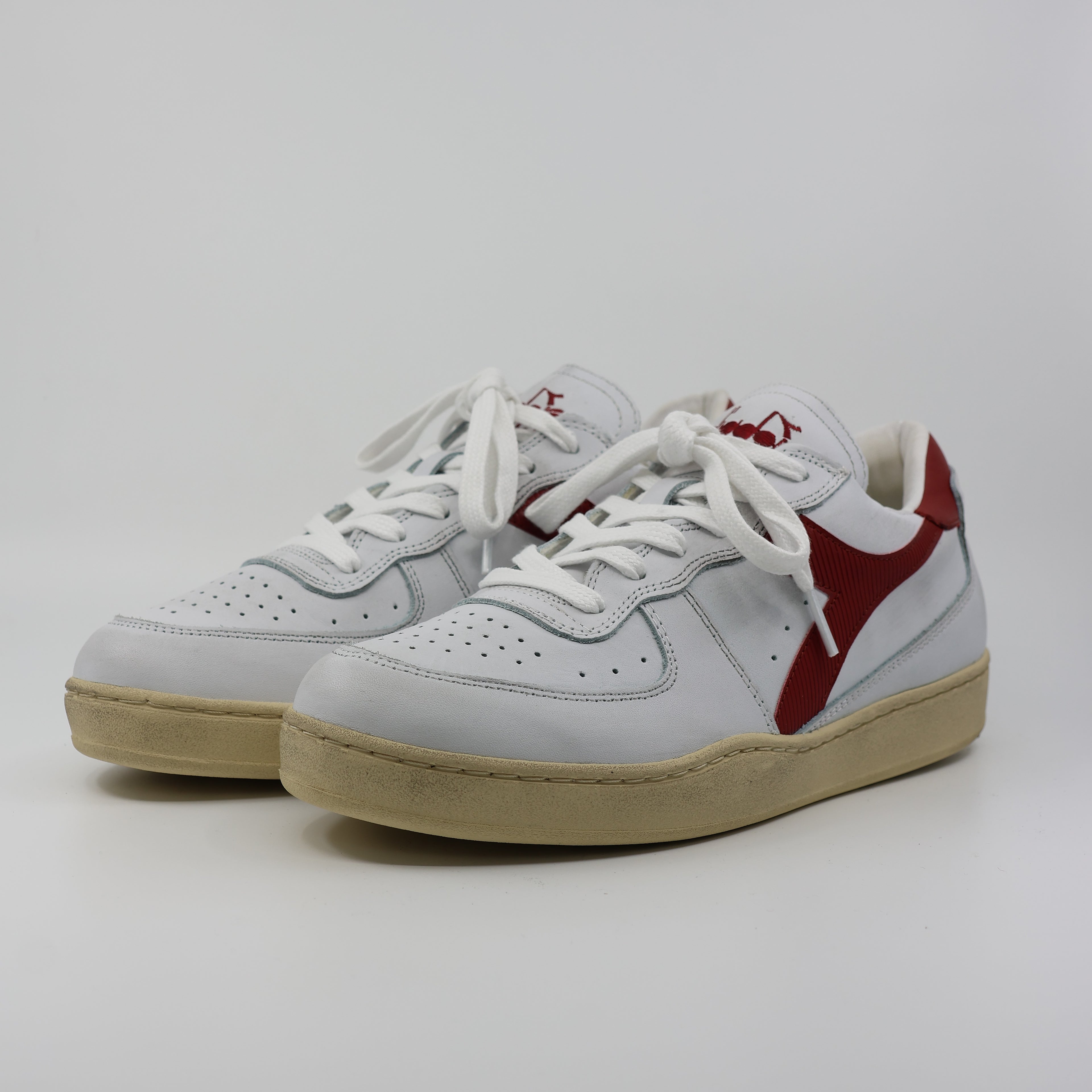 Mi Basket Low Used White/Garnet