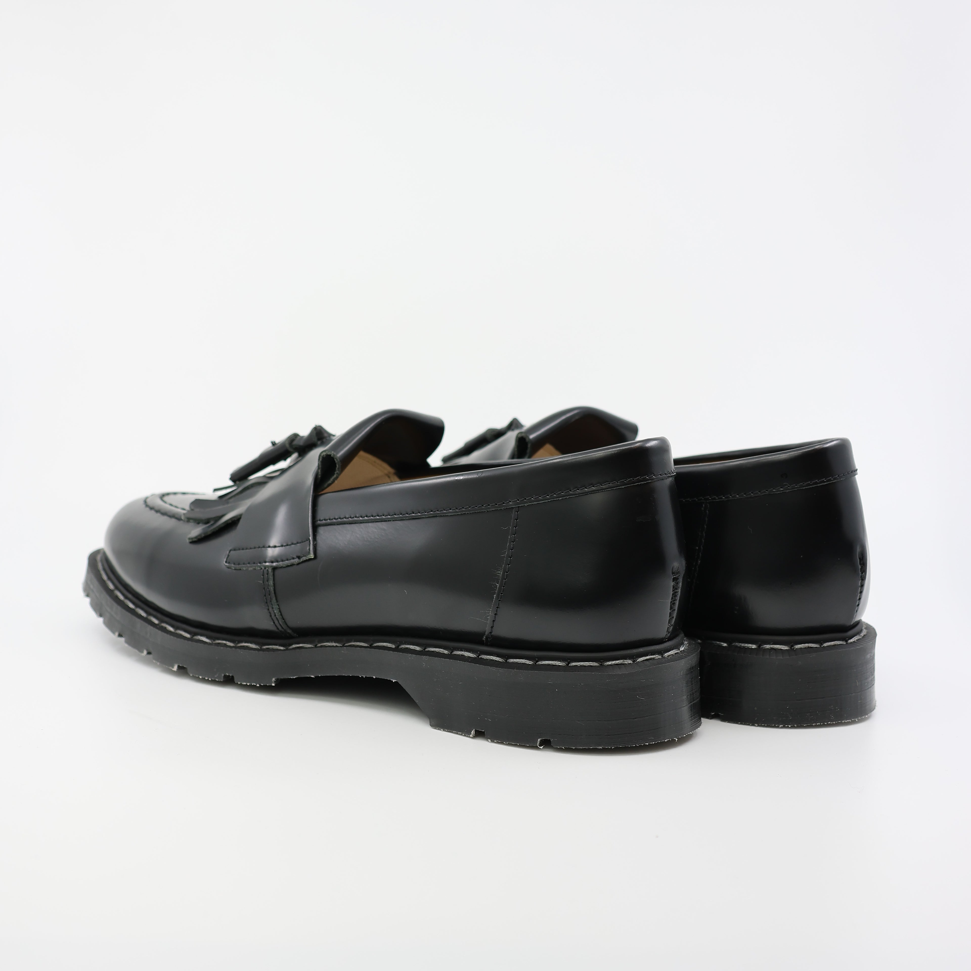 Black Hi-Shine Tassel Loafer