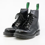Black Hi-Shine 8 Eye Derby Boot