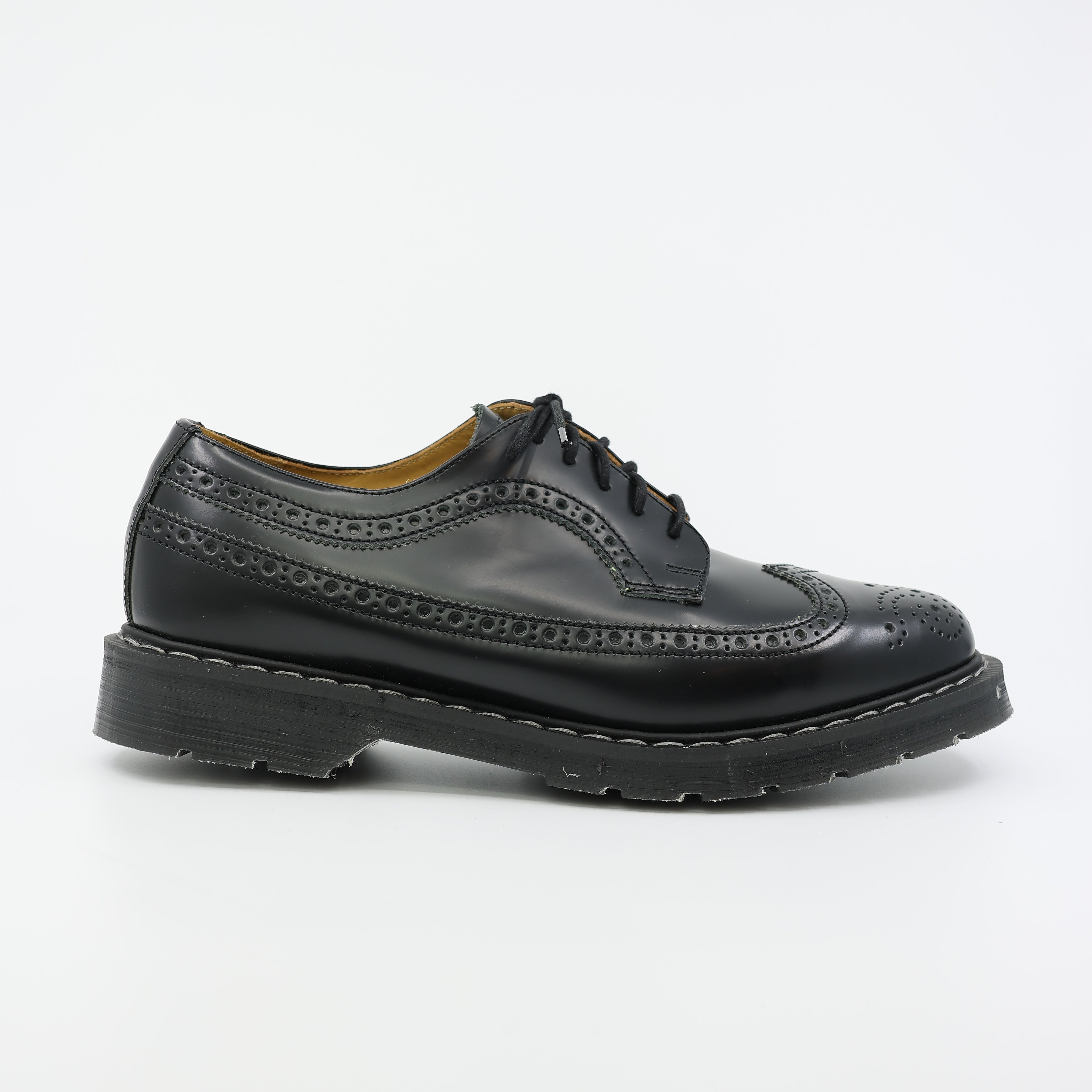 Black Hi-Shine American Brogue Shoe
