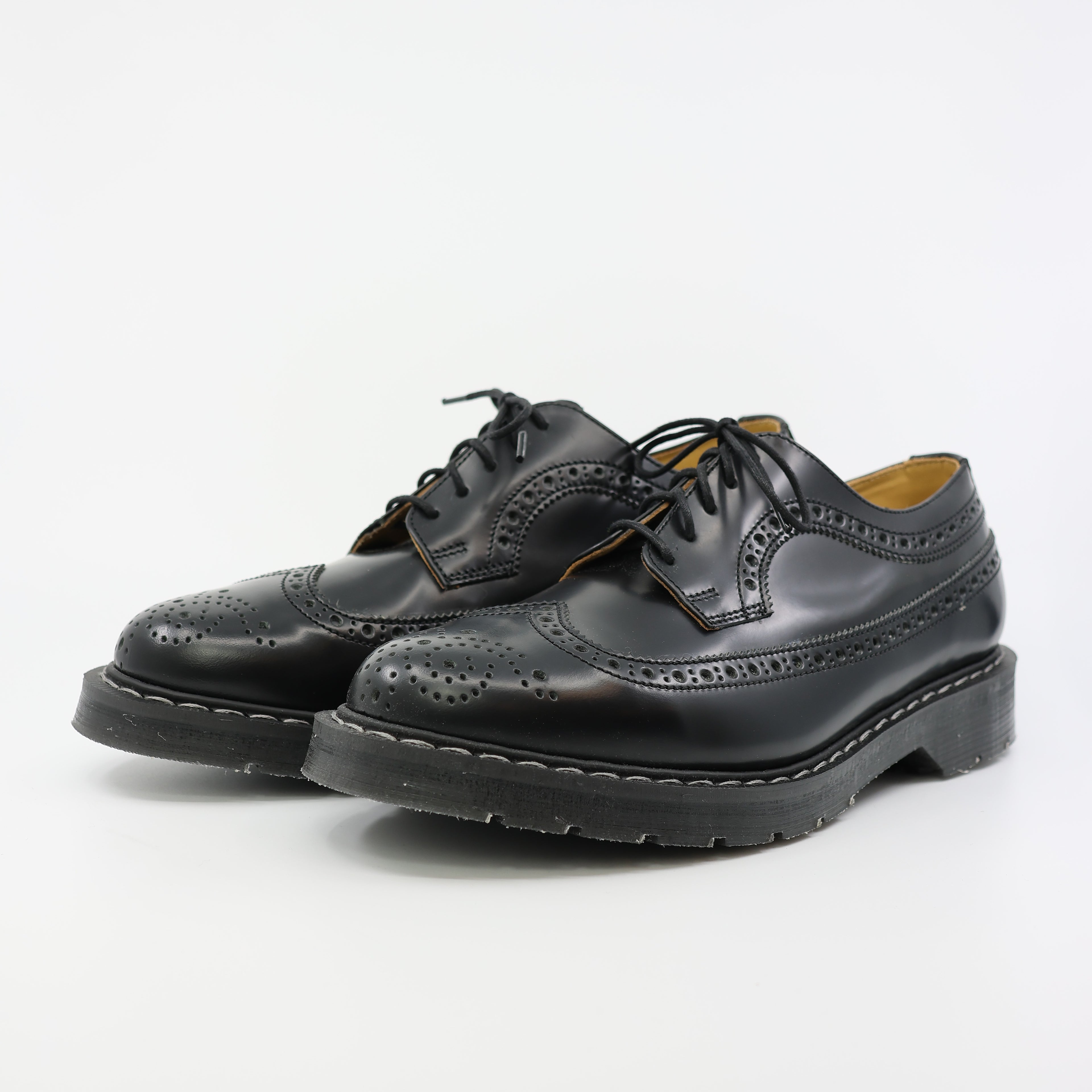 Black Hi-Shine American Brogue Shoe