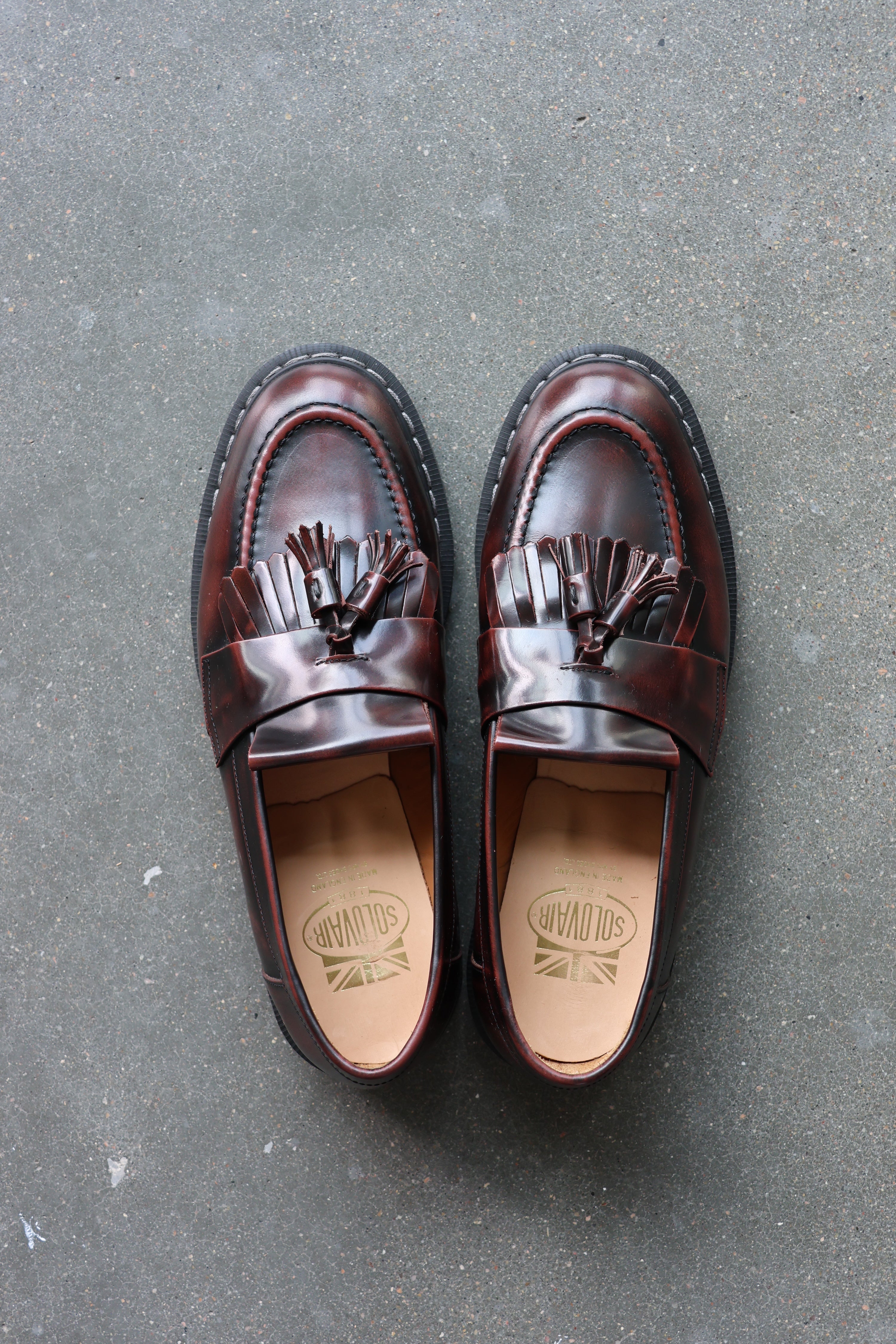 Burgundy Rub-Off Tassel Loafer