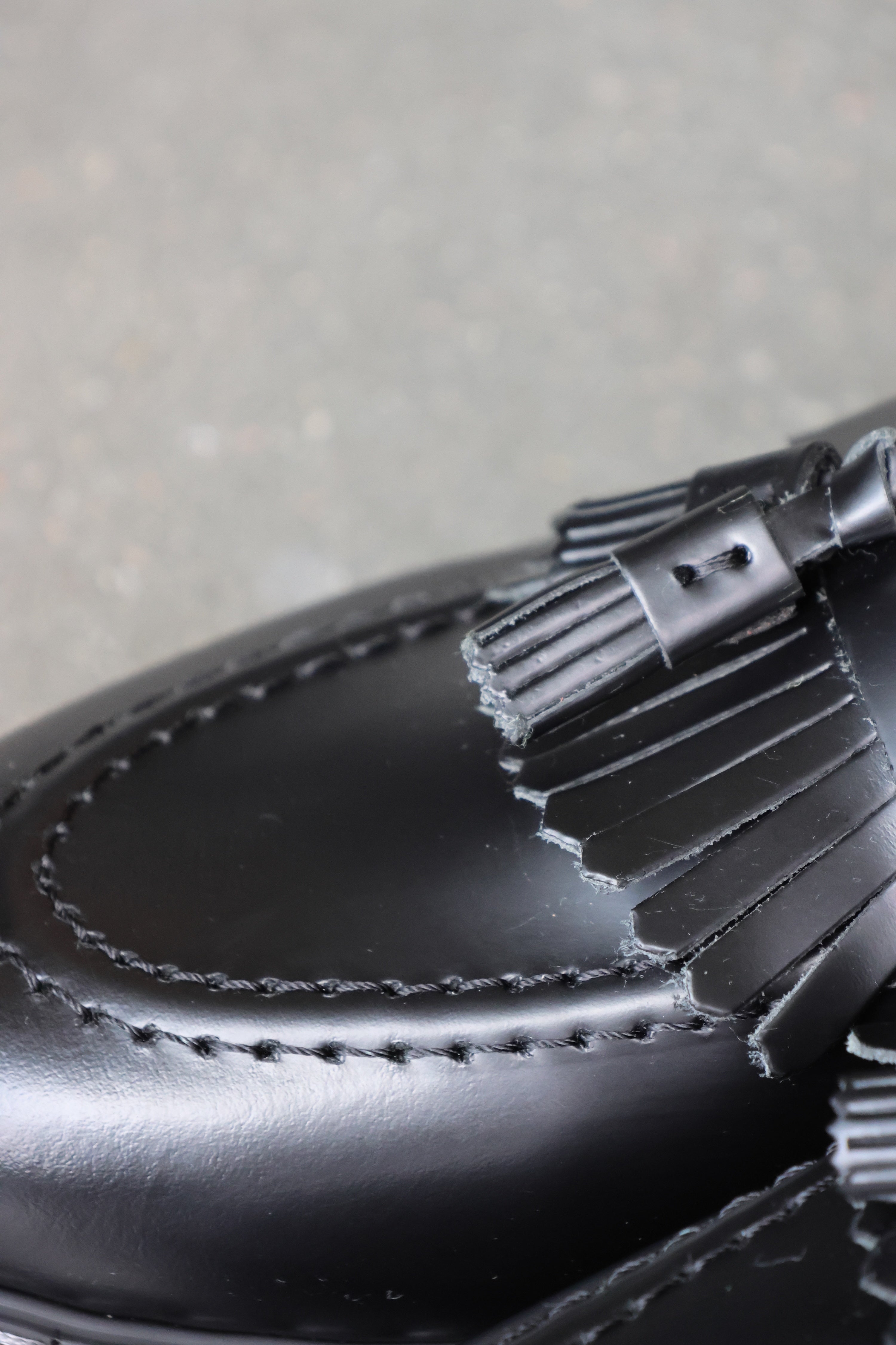 Black Hi-Shine Tassel Loafer