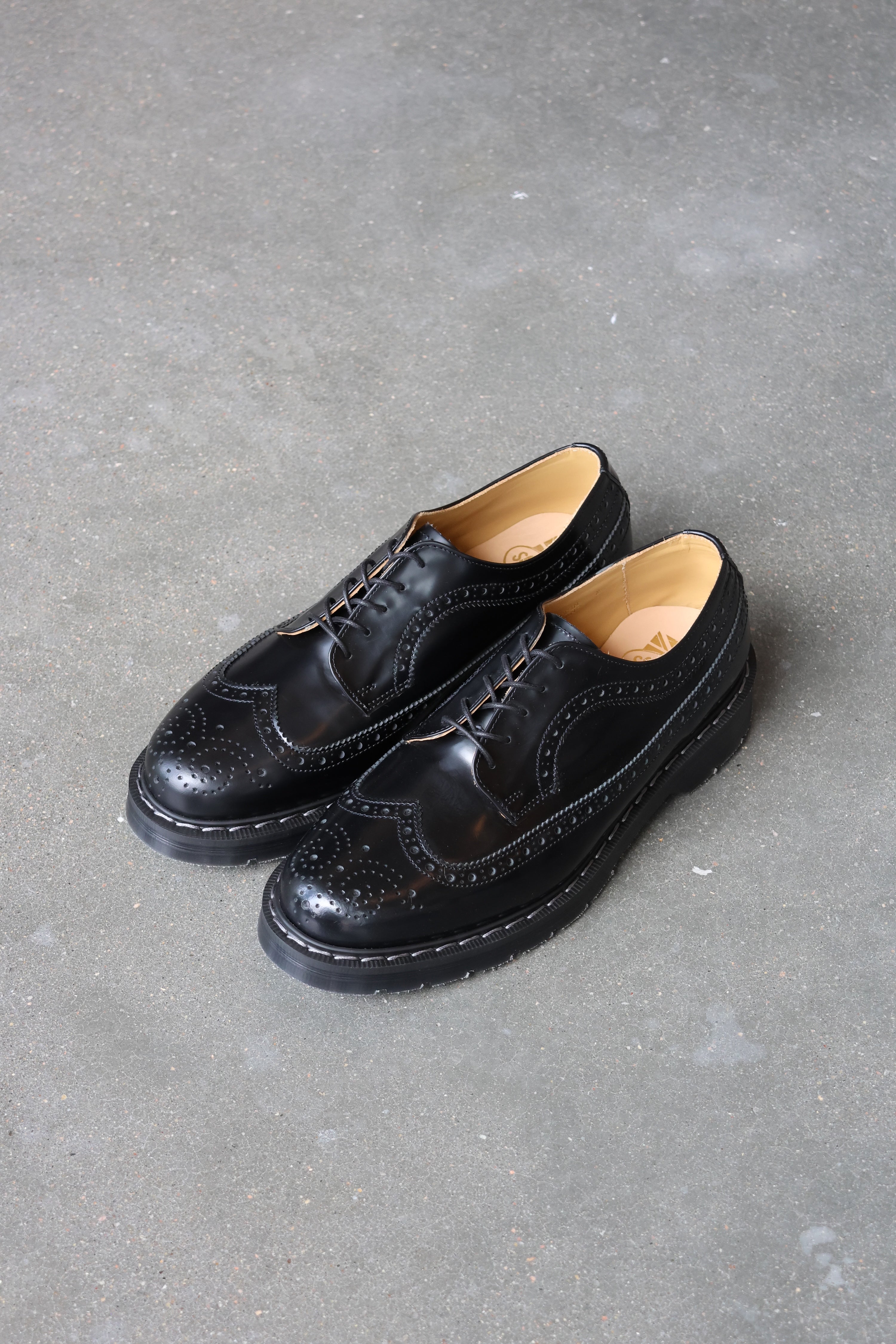 Black Hi-Shine American Brogue Shoe