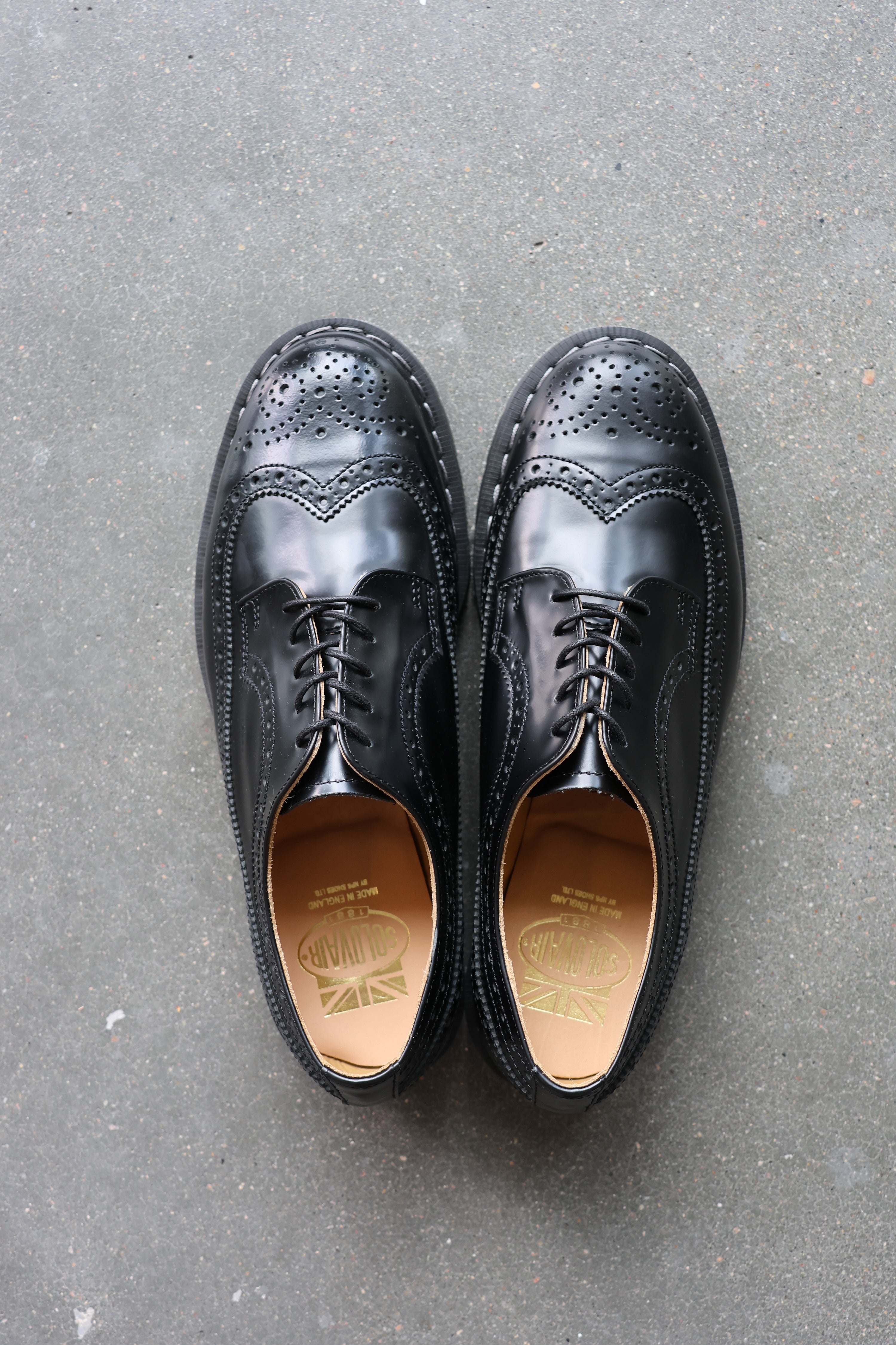 Black Hi-Shine American Brogue Shoe