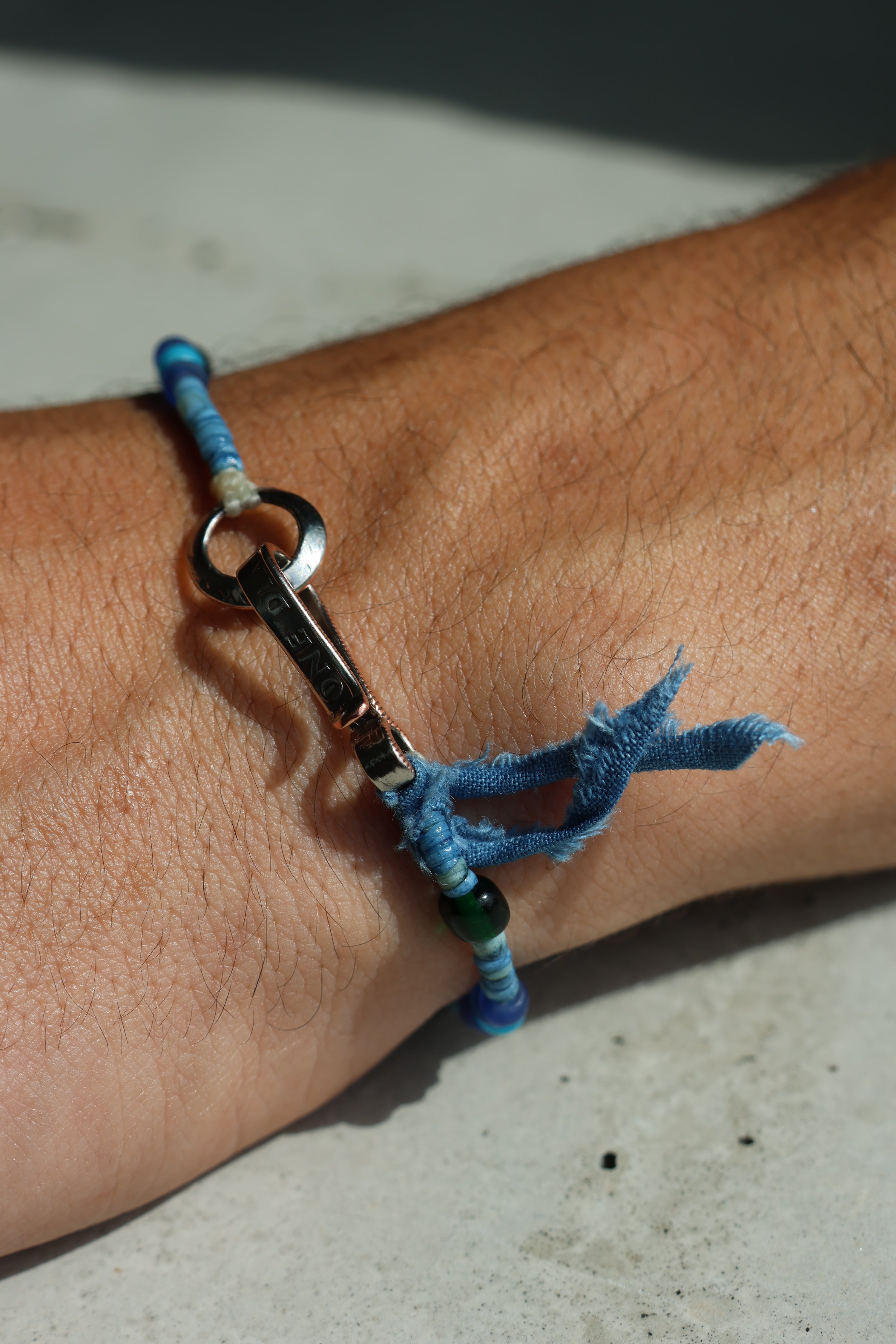 Indigo Dyed Shell Beads Bracelet