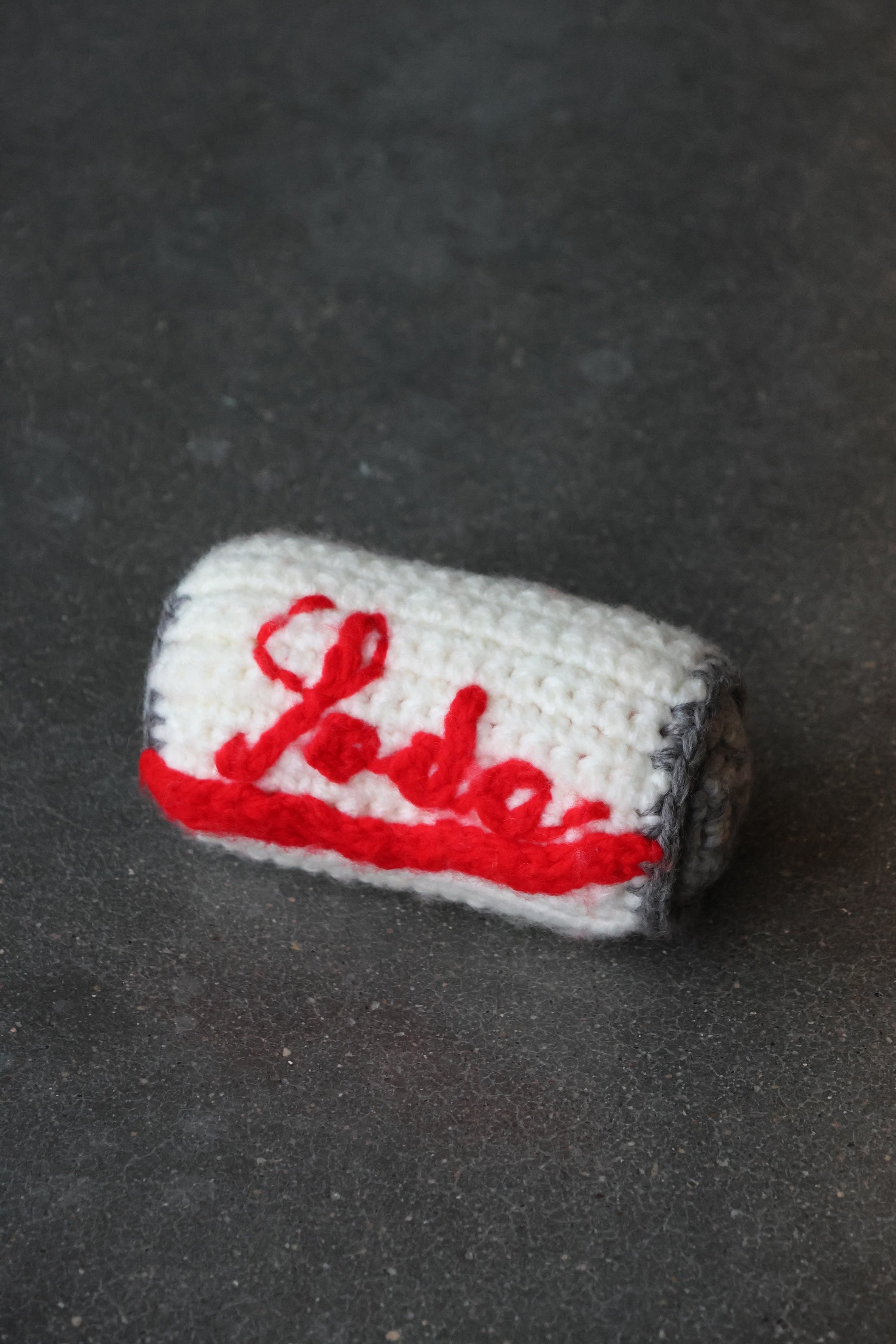 Hand Knitting Soda Can White