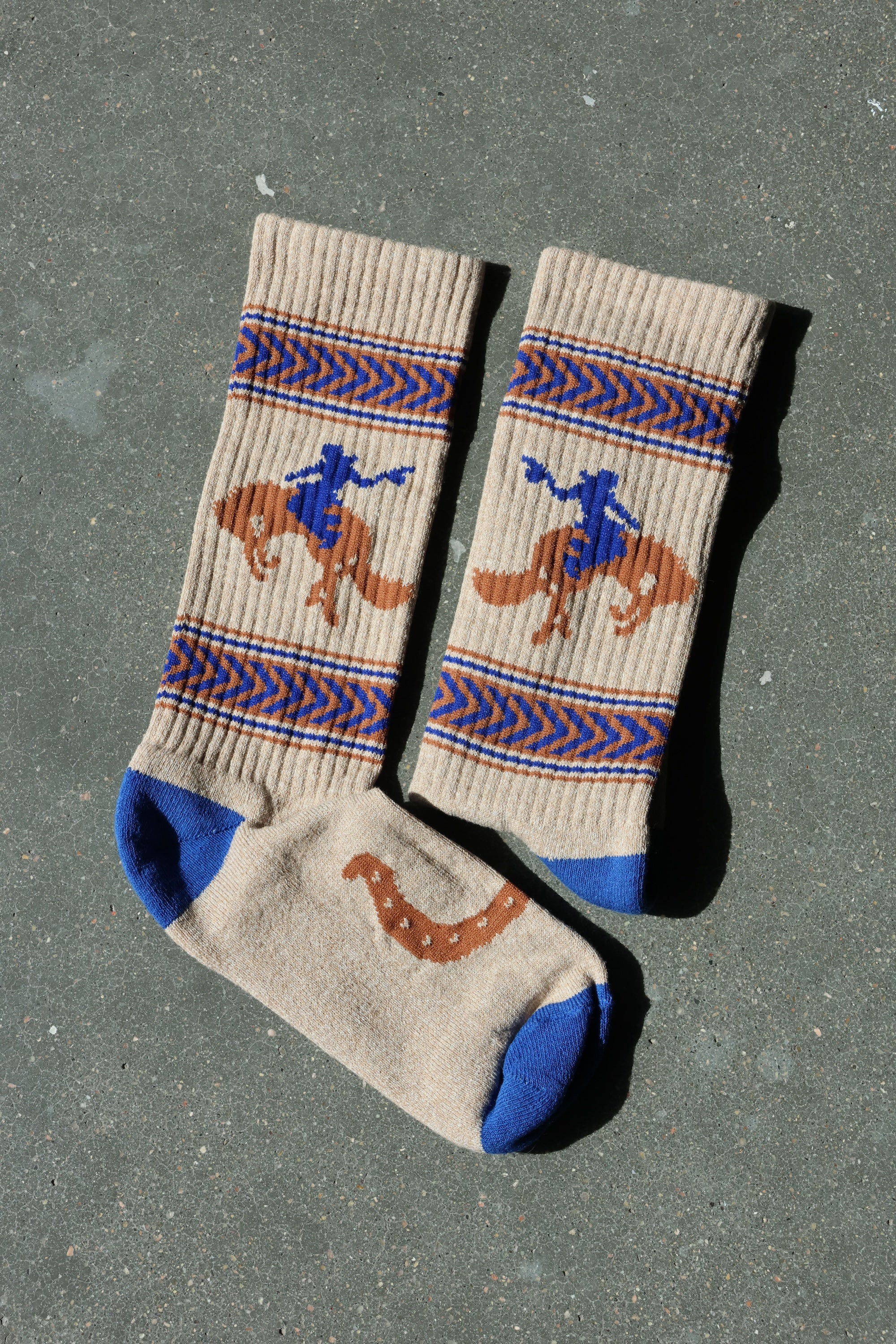 Recycled Cotton Jacquard Socks Bucking Bronc