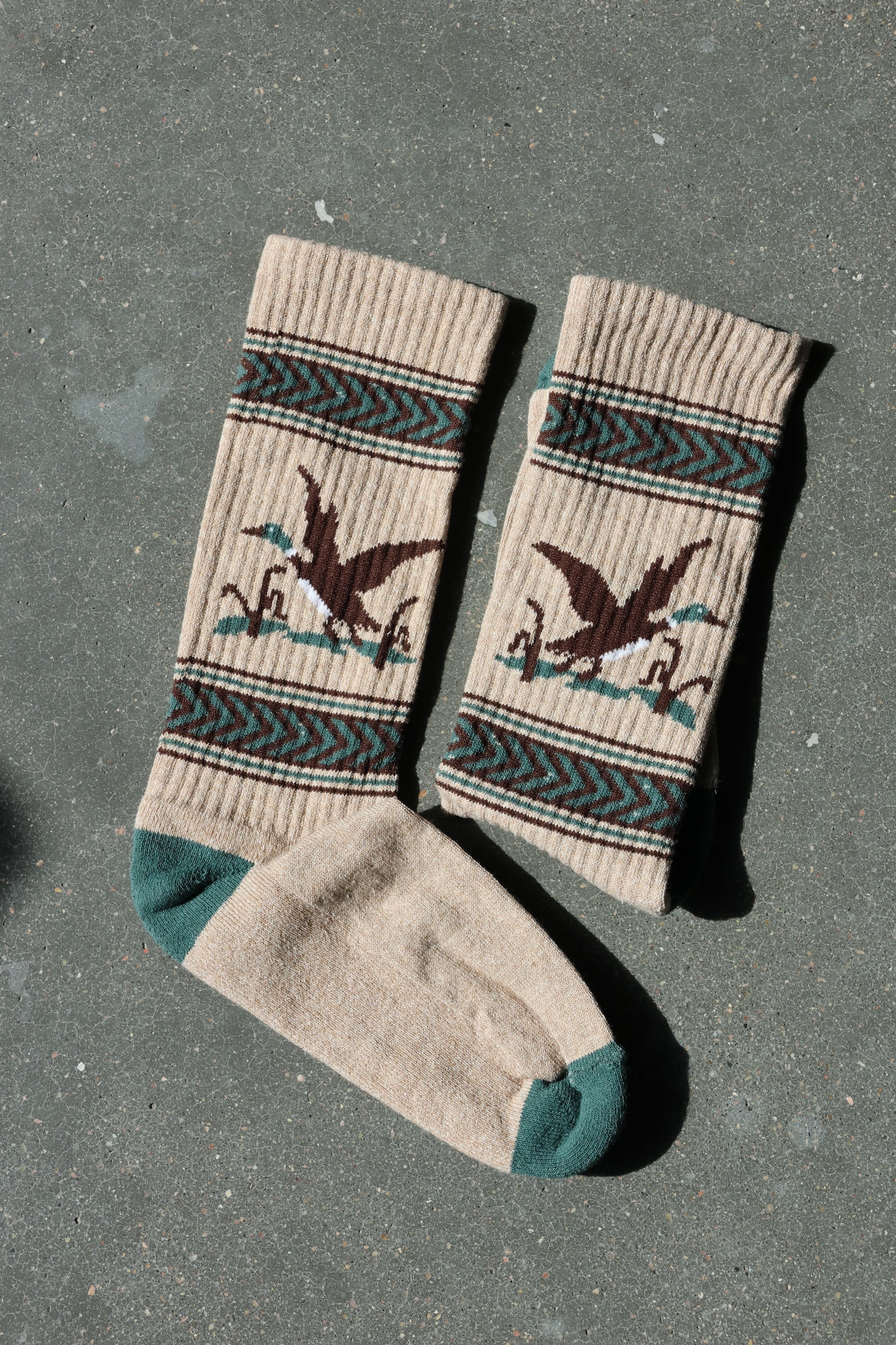 Recycled Cotton Jacquard Socks Mallard Flight