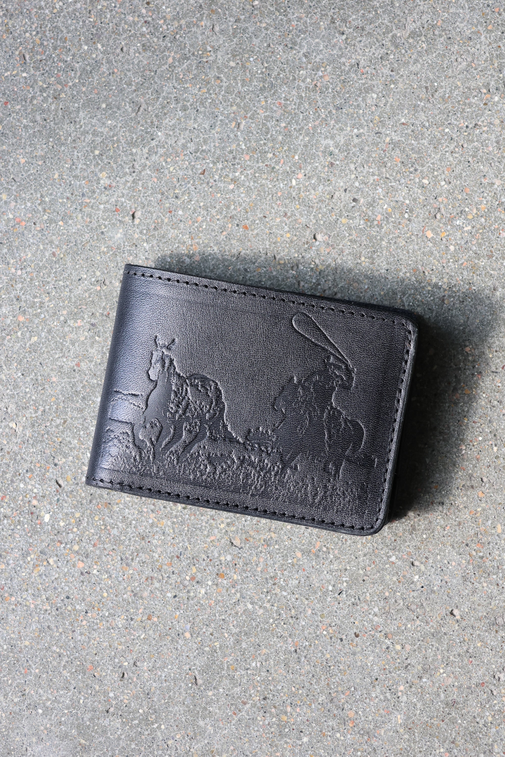 Just For A Moment Leather Bi Fold Wallet Black