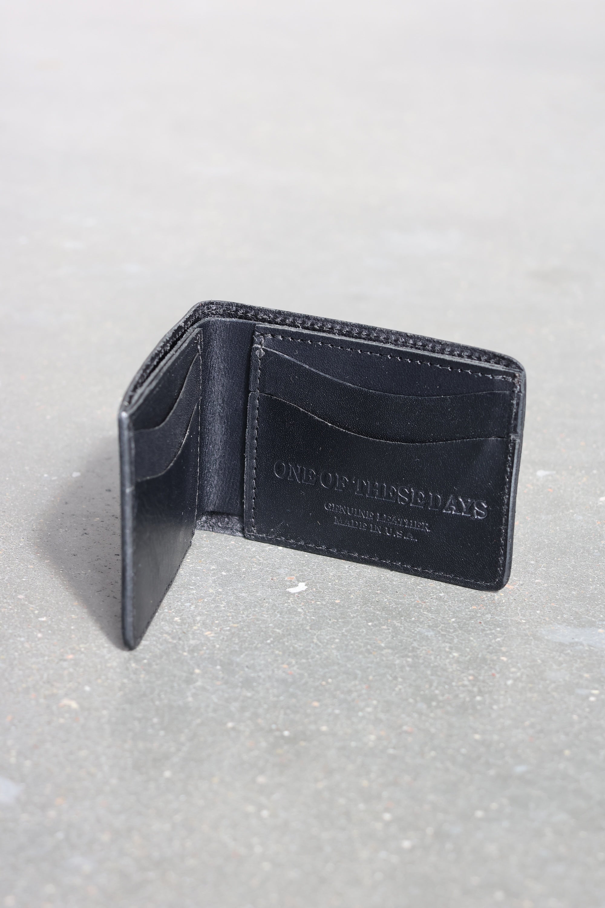 Just For A Moment Leather Bi Fold Wallet Black