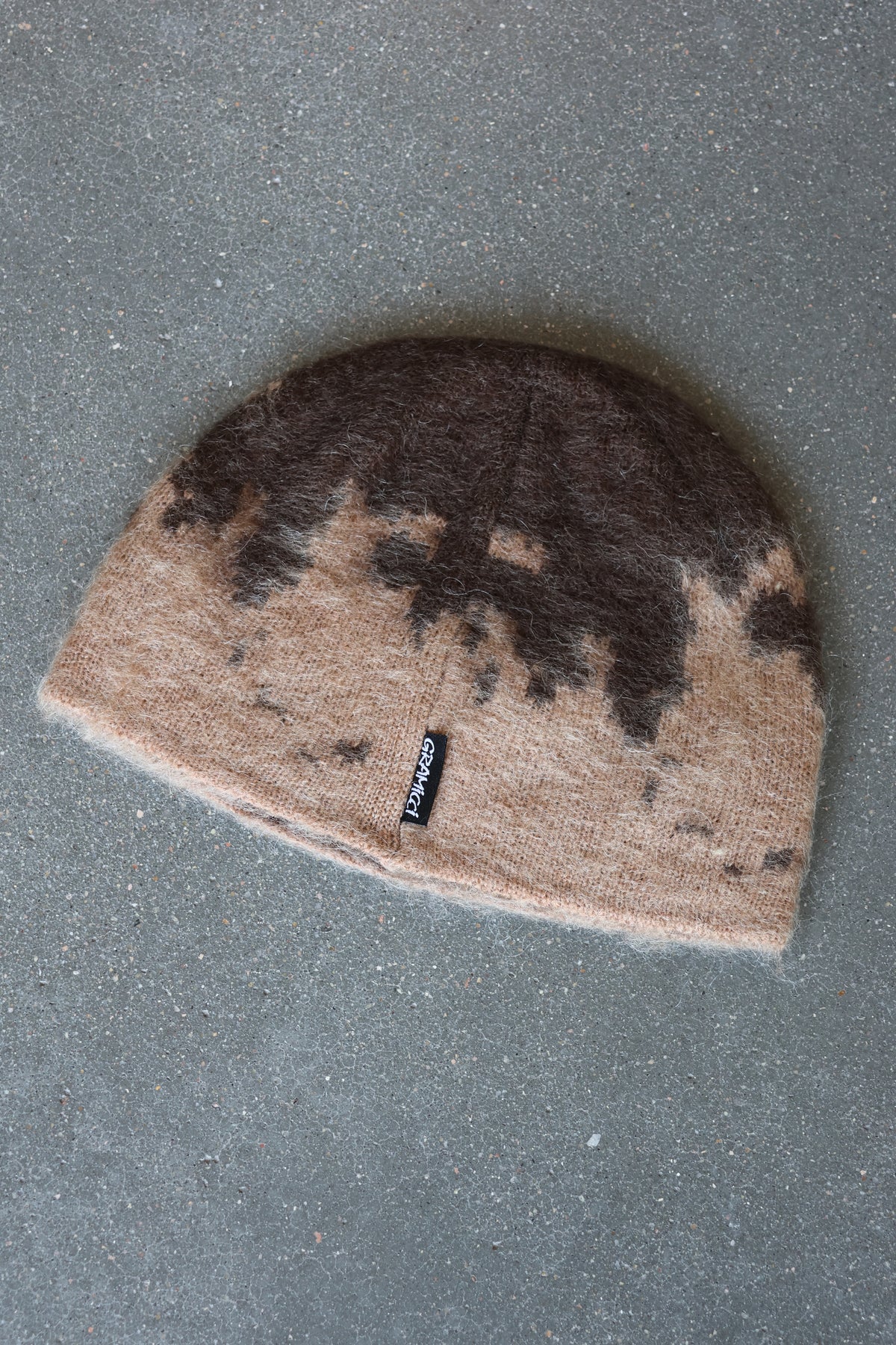 Mohair Splatter Beanie Taupe