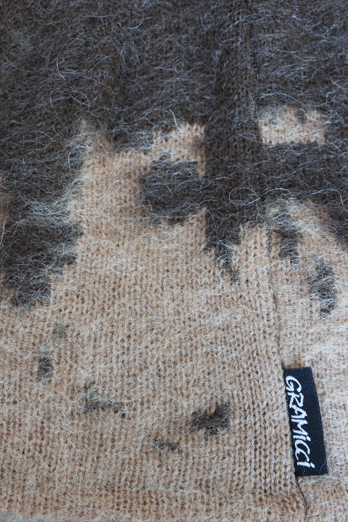 Mohair Splatter Beanie Taupe