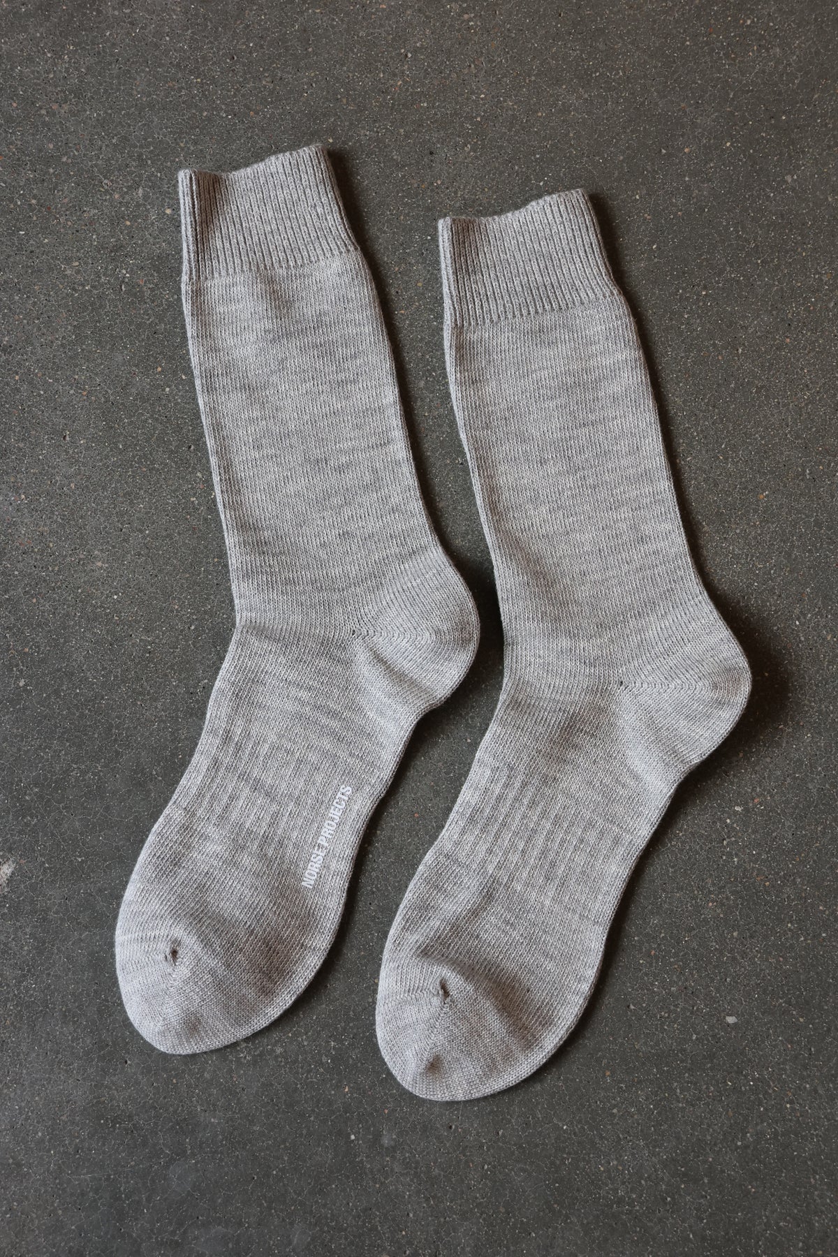Bykle Heavy Cotton Twist Sock Light Grey Melange