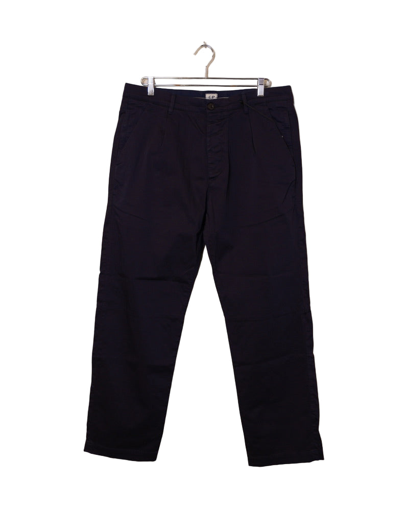 Stretch Sateen Regular Pants - Total Eclipse