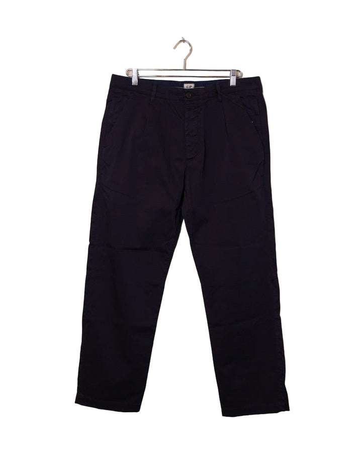 Stretch Sateen Regular Pants - Total Eclipse