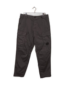 Stretch Sateen Loose Cargo Pants - Smoked Pearl