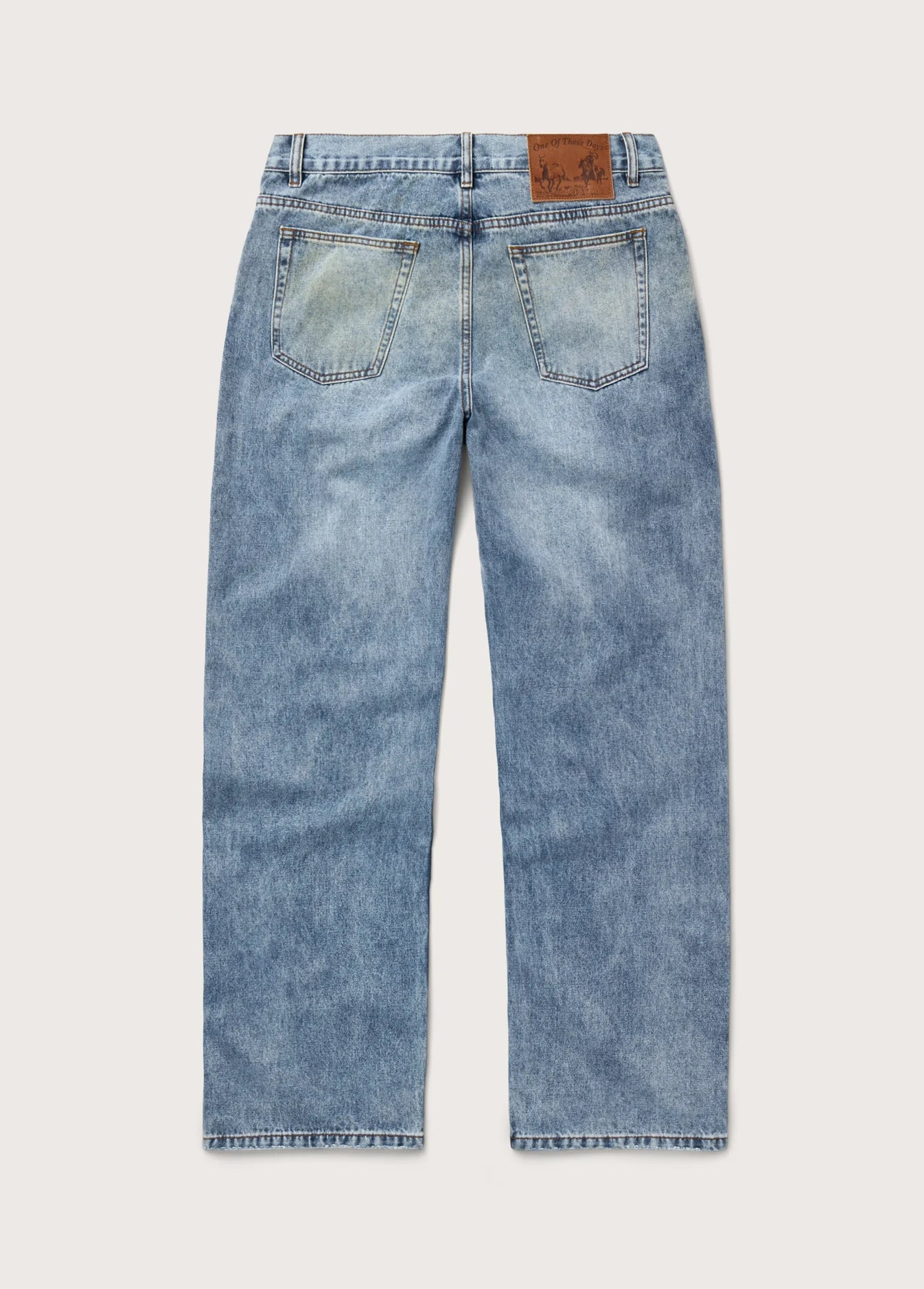 All Over Print Straight Leg Jeans Indigo
