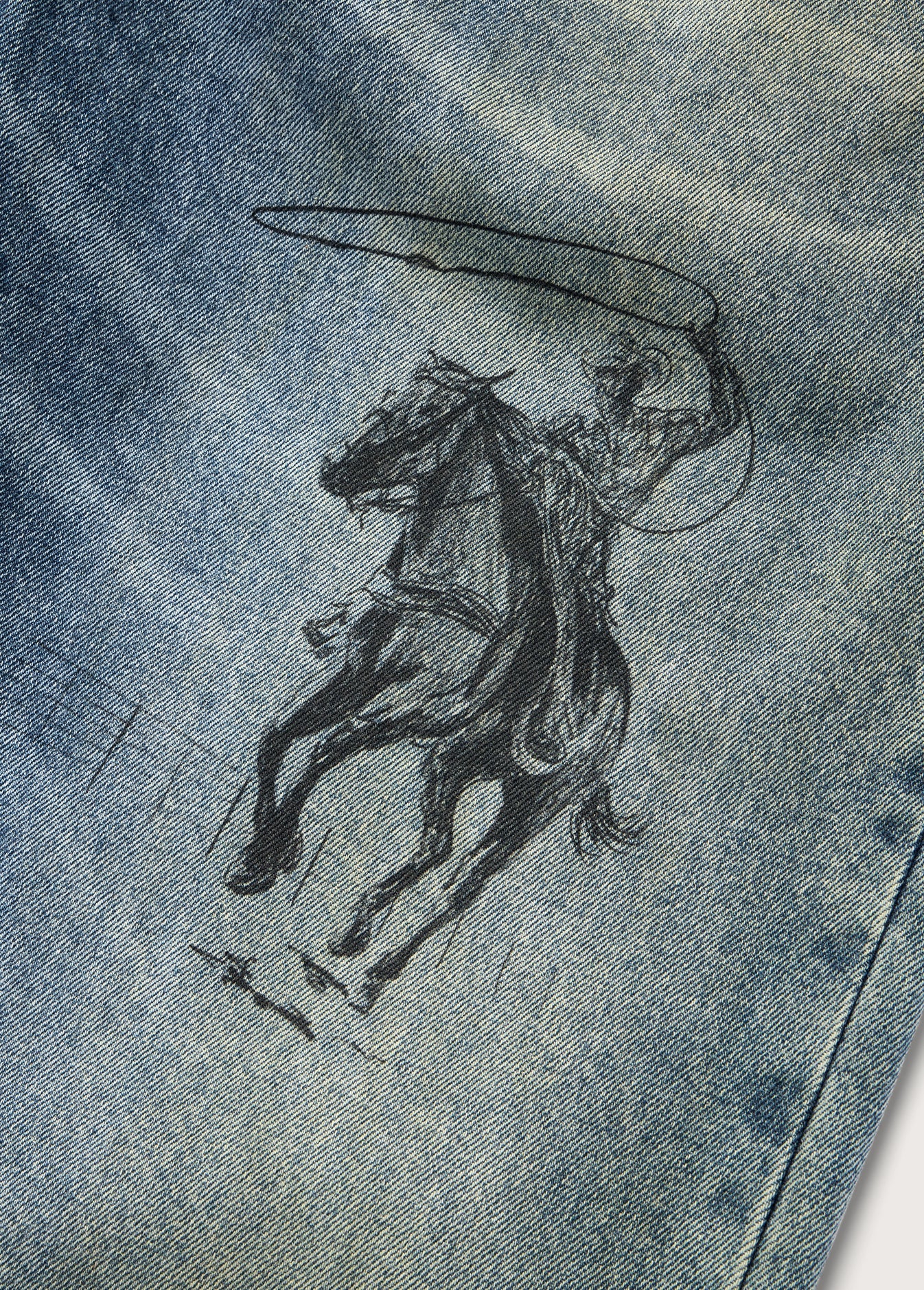 All Over Print Straight Leg Jeans Indigo