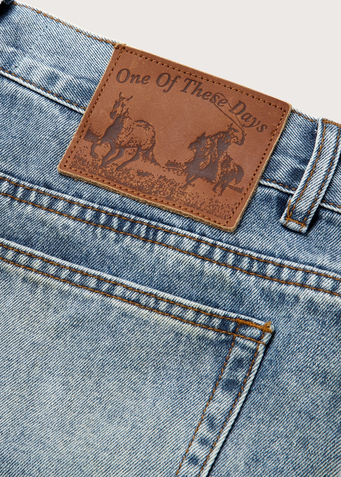 All Over Print Straight Leg Jeans Indigo