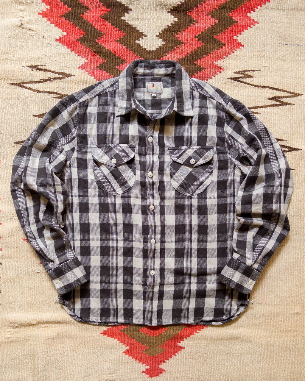 Washed Flannel Workshirt Night Pitch