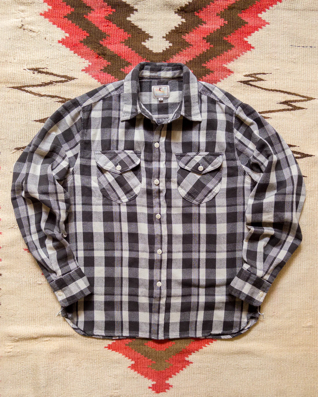 Washed Flannel Workshirt Night Pitch