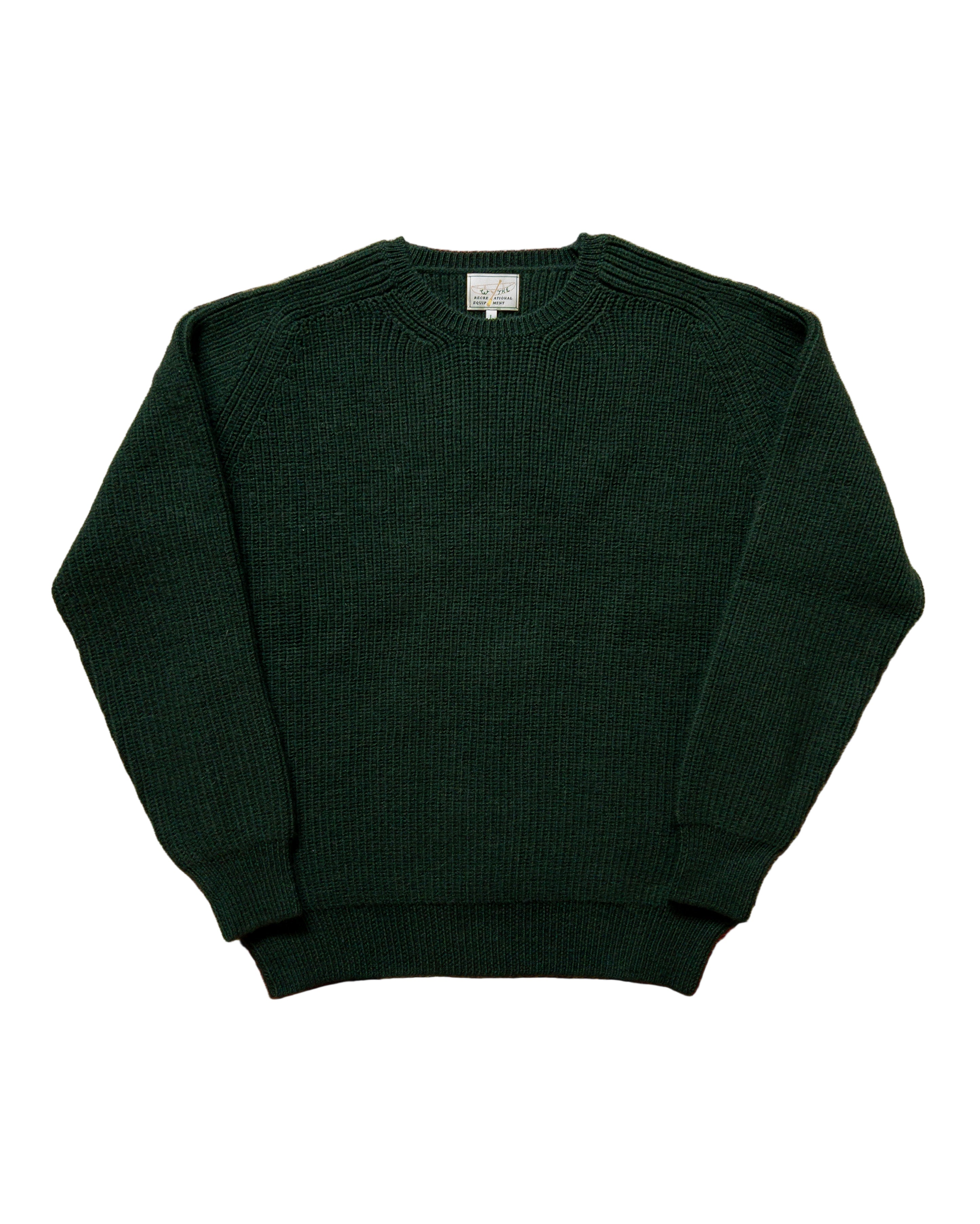 Highland Shakerknit Crewneck Sweater Evergreen