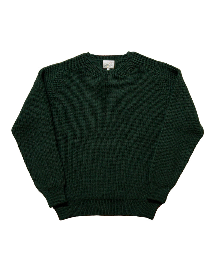 Highland Shakerknit Crewneck Sweater Evergreen