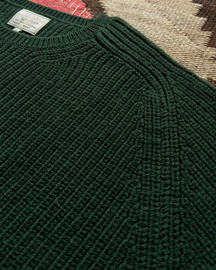 Highland Shakerknit Crewneck Sweater Evergreen