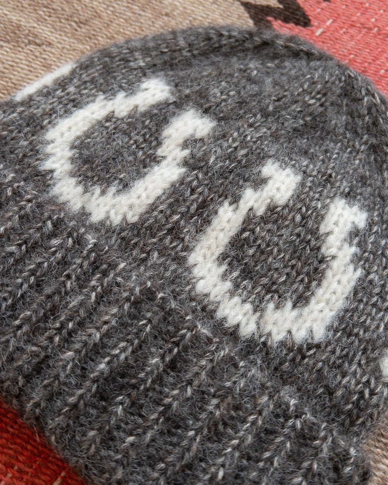 Alpaca Horseshoe Beanie Charcoal