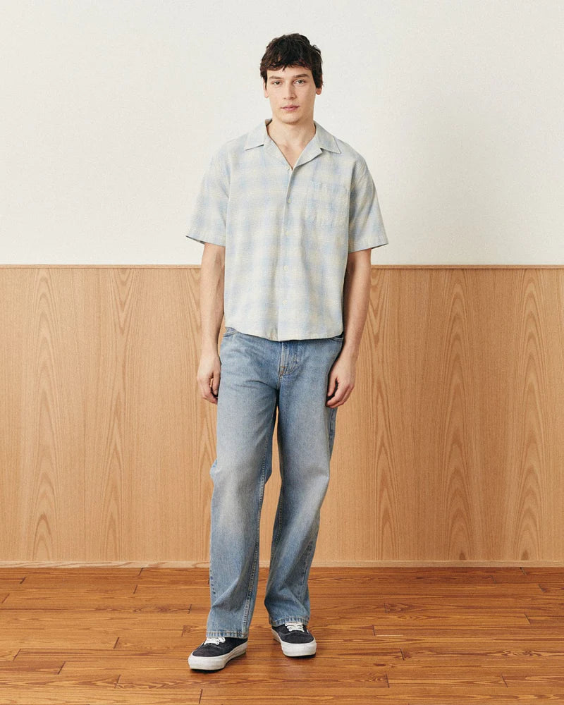 Linen Plaid SS Light Blue