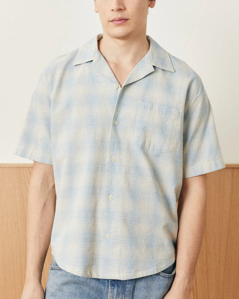 Linen Plaid SS Light Blue