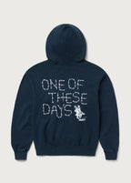 Barbed Zip Up Hooded Sweatshirt Hard Washed Navy