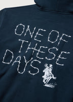 Barbed Zip Up Hooded Sweatshirt Hard Washed Navy