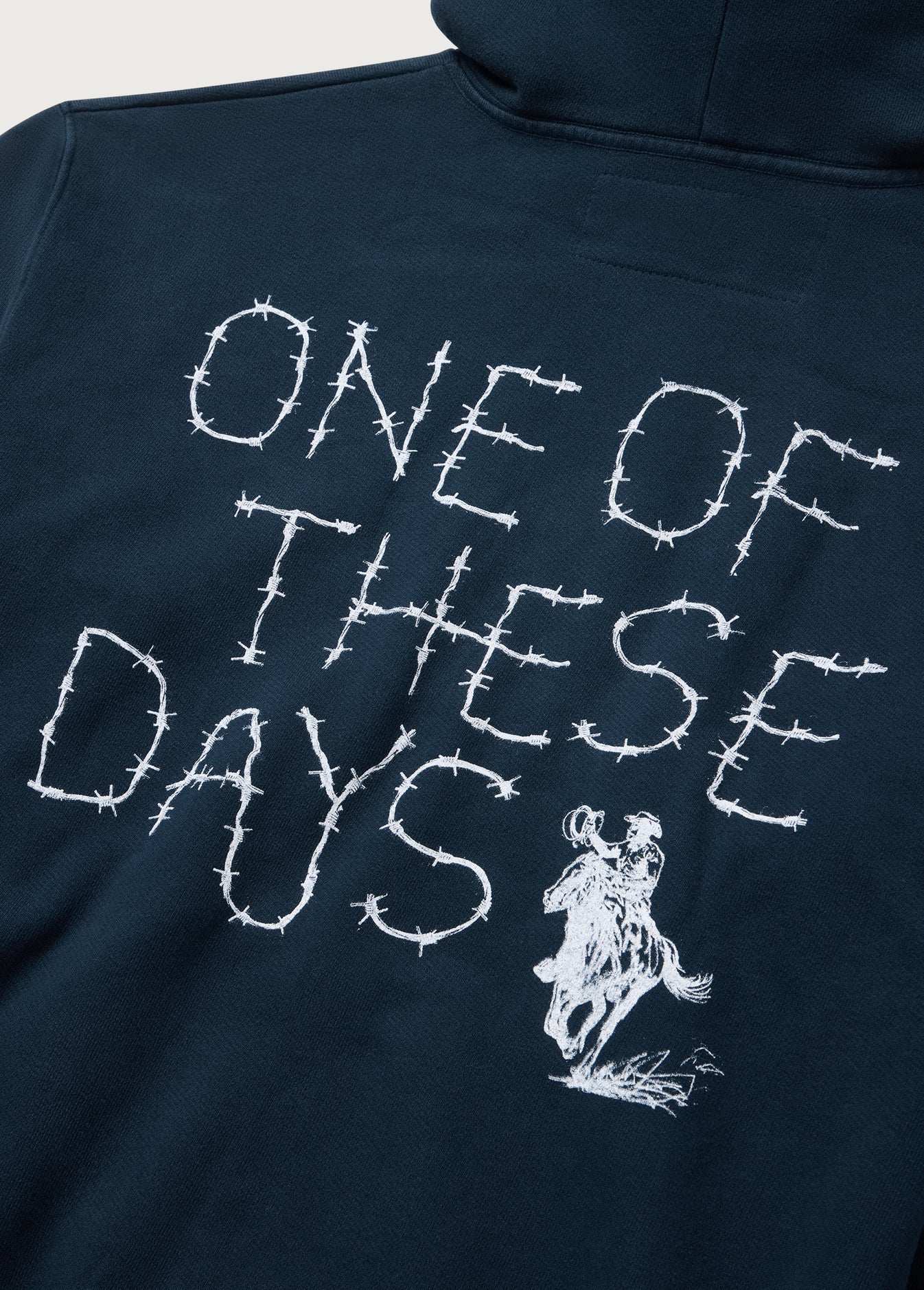 Barbed Zip Up Hooded Sweatshirt Hard Washed Navy