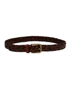 Braided Leather Belt Brown