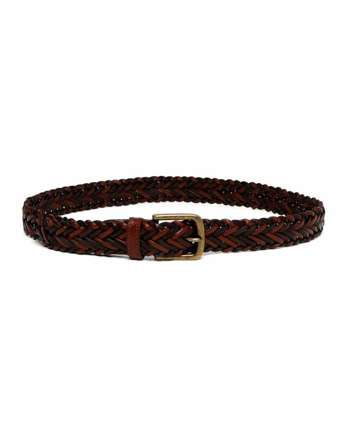 Braided Leather Belt Brown