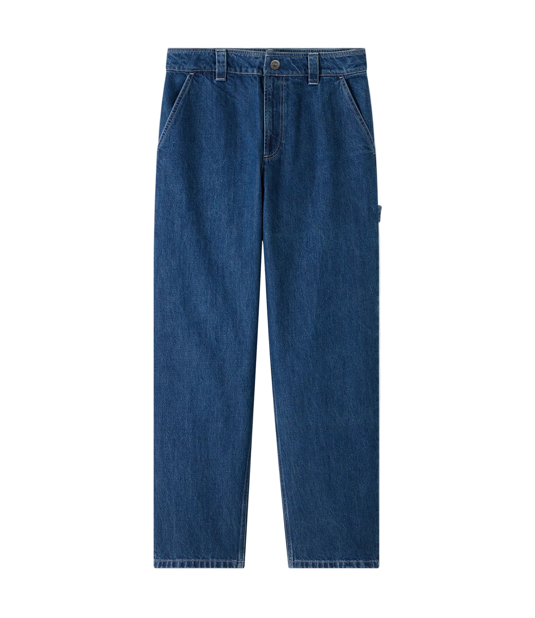 Blue jeans on a white background