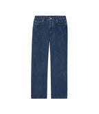 Blue jeans on a white background