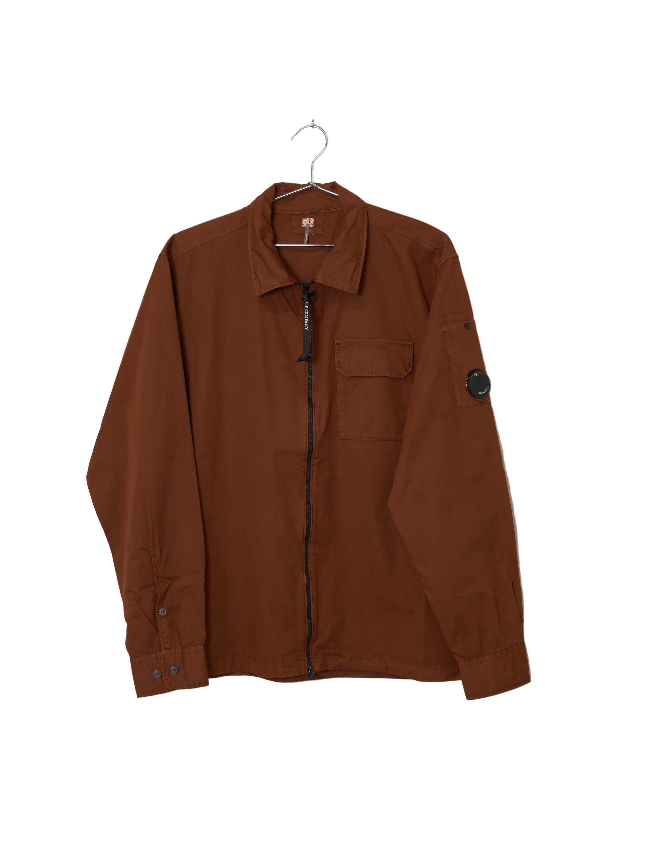 Organic Gabardine Full Zip Overshirt - Sable