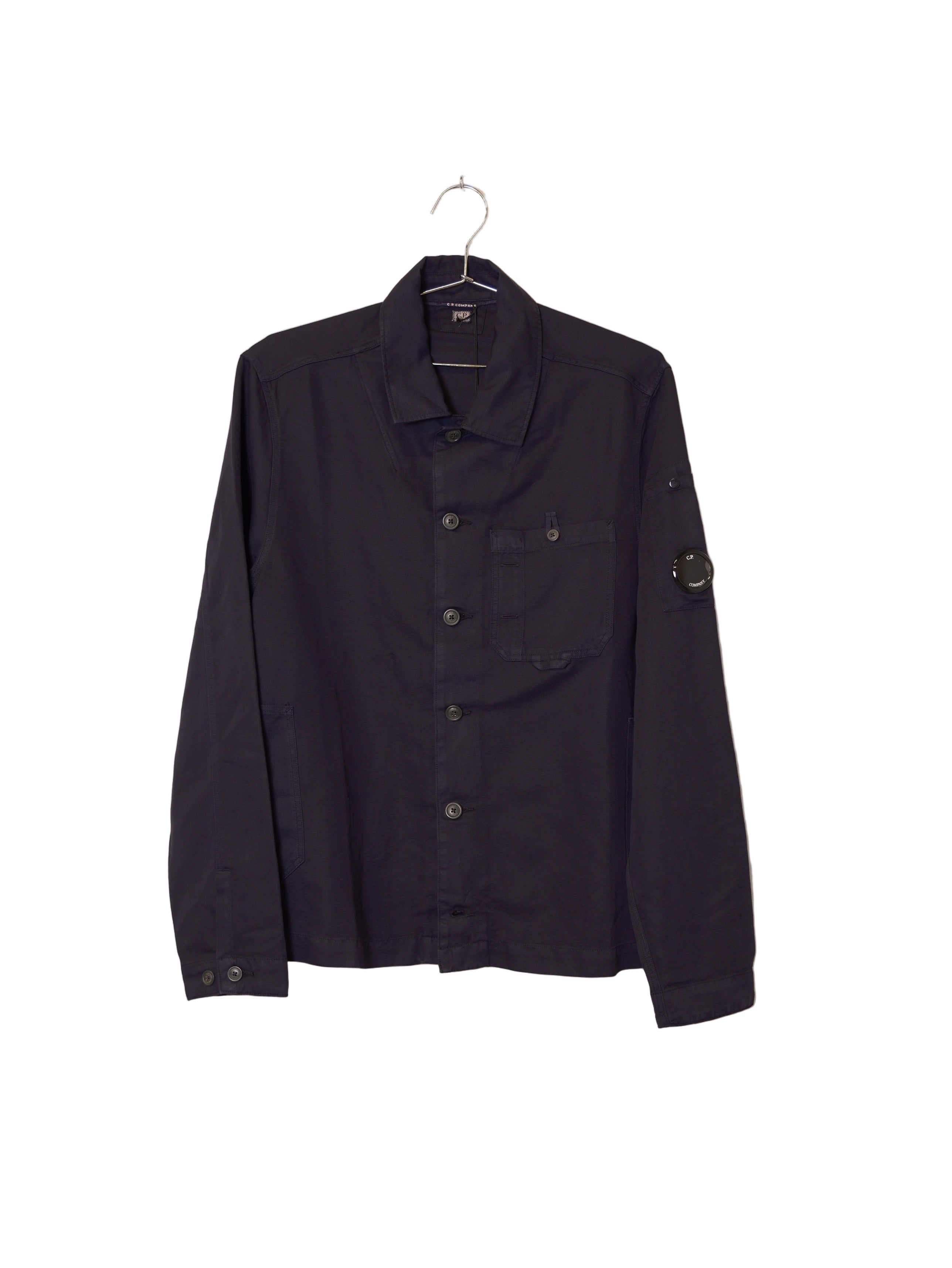 Cotton/Linen Lens Overshirt - Total Eclipse