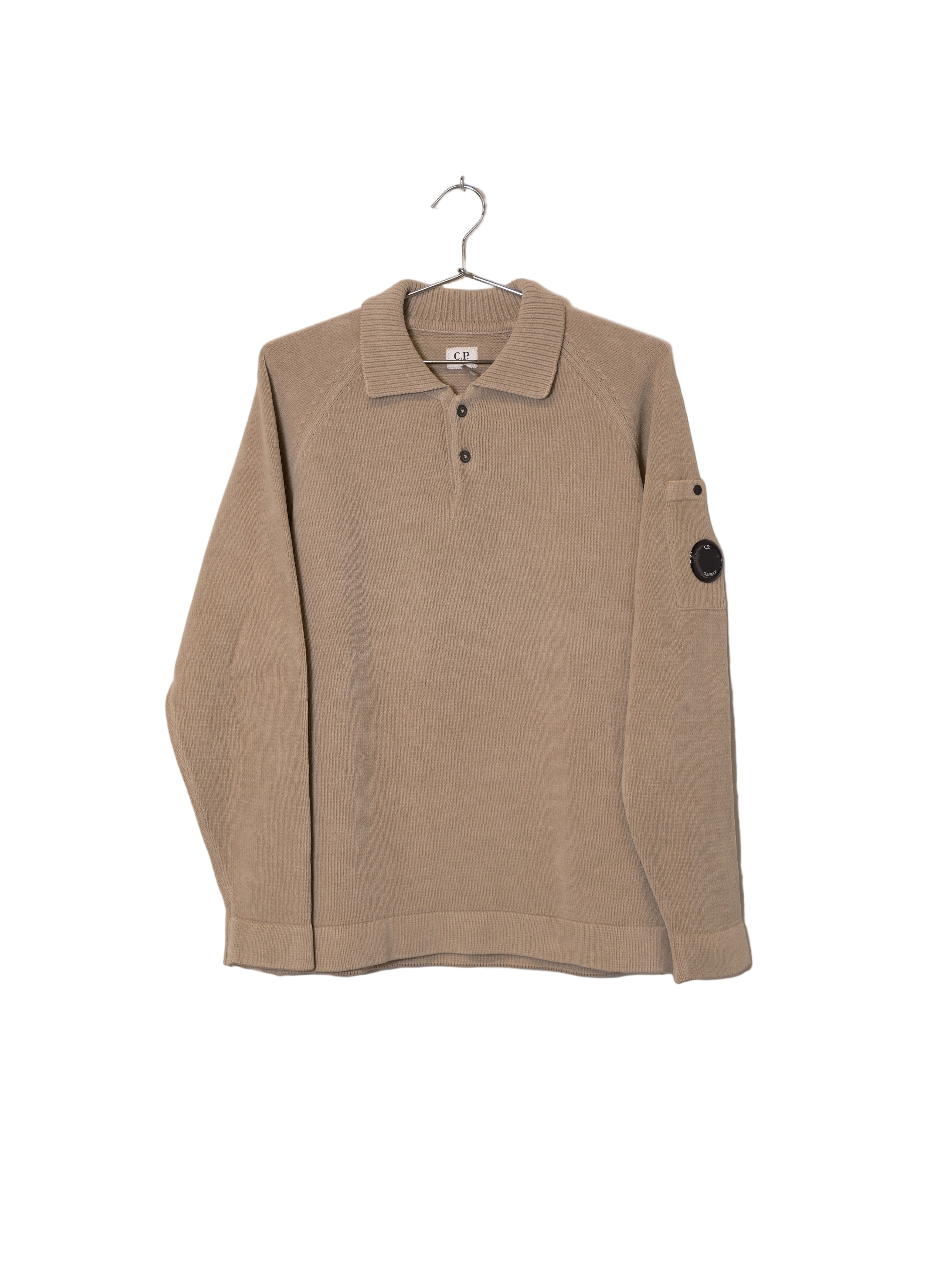 Chenille Cotton Polo Knit -  Vintage Khaki