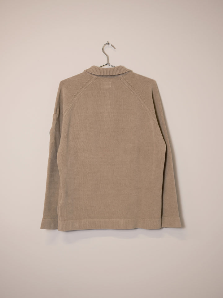 Chenille Cotton Polo Knit -  Vintage Khaki